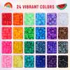 QUEFE 5200pcs Fuse Beads Kit for Boys and Girls, 24 Colors 5mm Melting Beads Set Including Pegboards, Ironing Paper, Tweezers, Colorful Hooks for Birthday and Christmas Gift view 3