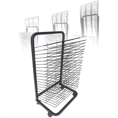 Art Drying Rack For Classroom - Sided Wire Drying Shelf, Flexible Shelves Mobile Cart Art Drying Rack, For Painting Craft Artwork Canvas Storage, Stackable Metal Stainless Steel Art Rack ( Size : 25-l