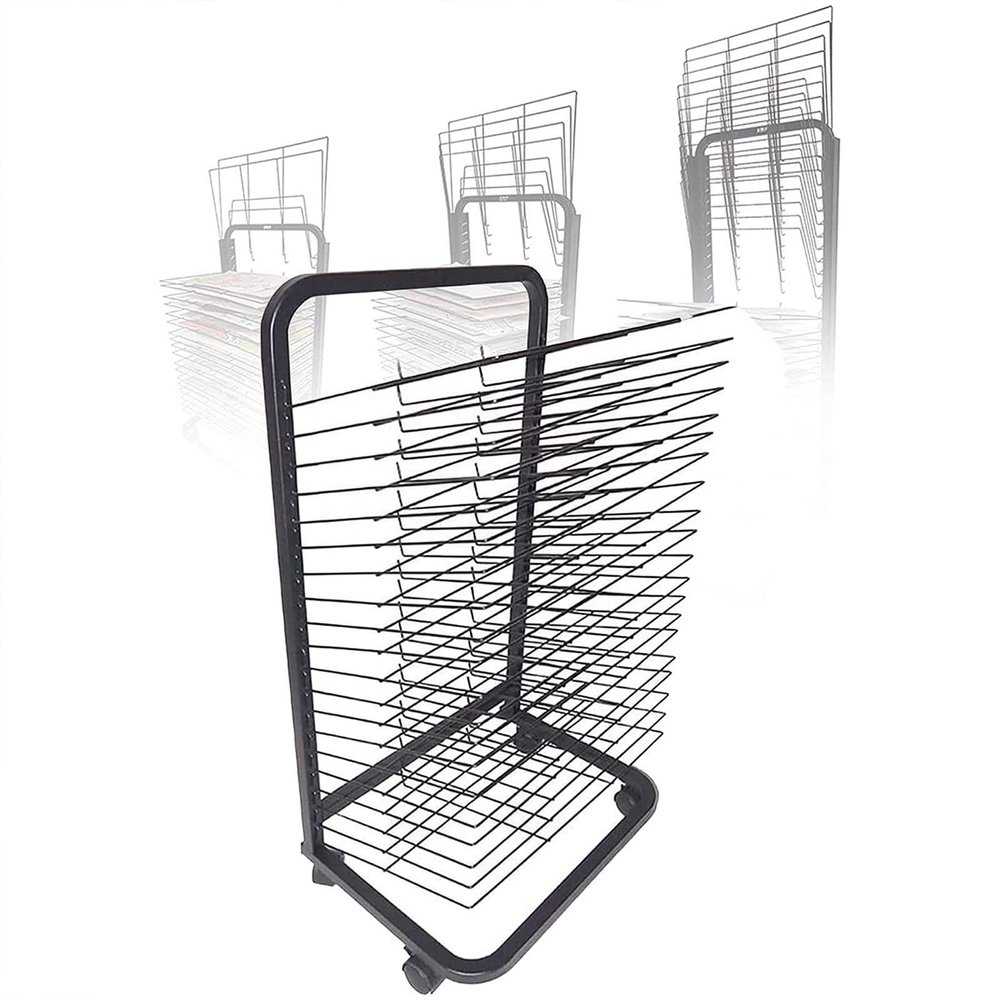 Art Drying Rack For Classroom - Sided Wire Drying Shelf, Flexible Shelves Mobile Cart Art Drying Rack, For Painting Craft Artwork Canvas Storage, Stackable Metal Stainless Steel Art Rack ( Size : 25-l