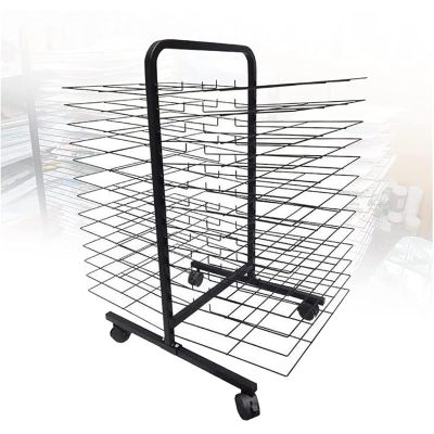 THEGA Art Drying Rack - Mobile Paint Drying Rack, 26-Shelf Art Drying Rack, Double Sided Wire Paint Drying Rack, Painting Drying Rack with Wheels, Painting Crafts Stack Rack
