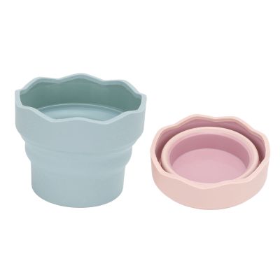 2Pcs Painting Brush Washing Bucket Mini Foldable Silicone Watercolor Acrylic Oil Painting Silicone Washing Bucket Brush Holder Cleaner Painting Water Cup for Watercolor Acrylic