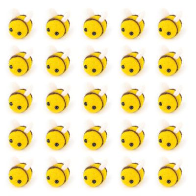 Framendino, 100 Pack Wool Felt Bumble Bees Mini Crafts Bee for DIY Craft Decoration