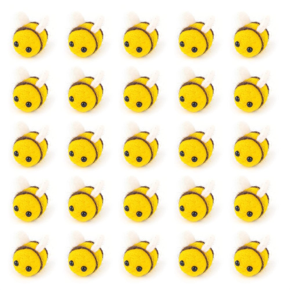 Framendino, 100 Pack Wool Felt Bumble Bees Mini Crafts Bee for DIY Craft Decoration