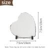 2 Pack Sublimation Slate Blanks 7.5x7.5 Inch Heart Custom Stone Slate Picture Frame Heat Transfer Rock Photo Plaque with Display Stand Decoration for Desktop Souvenir DIY Personalized Gift view 3