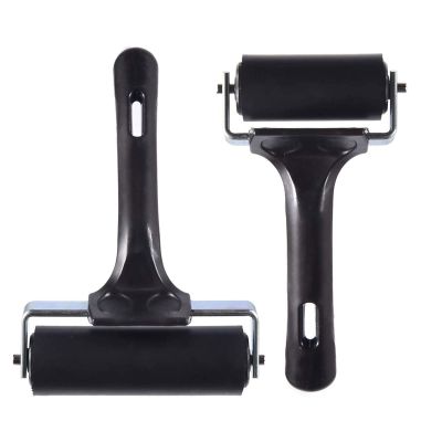 Rubber Brayer Roller 2PCS 6cm Rayer Rollers for Crafting, Hard Rubber Roller Brayers for Printmaking Painting Crafting
