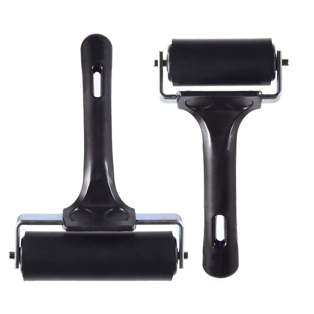 Rubber Brayer Roller 2PCS 6cm Rayer Rollers for Crafting, Hard Rubber Roller Brayers for Printmaking Painting Crafting