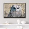 wall26 Framed Canvas Double Exposure Close Up of a Grey Barred Owl on a Rustic Style Canvas - Canvas Art Home Art - 16"x24" Black view 2