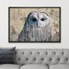 wall26 Framed Canvas Double Exposure Close Up of a Grey Barred Owl on a Rustic Style Canvas - Canvas Art Home Art - 16"x24" Black view 3
