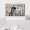 wall26 Framed Canvas Double Exposure Close Up of a Grey Barred Owl on a Rustic Style Canvas - Canvas Art Home Art - 16"x24" Black view 4