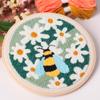 3Sets Punch Needle Kit for Adults Beginners,Bee & Butterfly Flowers Embroidery Kit,Includes Punch Needle Tool, Embroidery Hoop, Yarn,Fabric,Supplies, DIY Art & Crafts for Women & Girls view 4