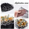 BENECREAT 4.37 Yards Black Flower Wrapping Mesh Paper, Pearl Edge Bouquet Packaging Paper Wrinkled Translucent for Wedding Decor, Florist Supplies Wedding Festival Gifts Packaging view 3