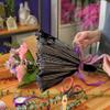 BENECREAT 4.37 Yards Black Flower Wrapping Mesh Paper, Pearl Edge Bouquet Packaging Paper Wrinkled Translucent for Wedding Decor, Florist Supplies Wedding Festival Gifts Packaging view 4