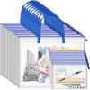 Colarr 20 Pcs Art Portfolio Bag Bulk Include 10 Pcs 19 x 25 Waterproof Poster Storage with Zipper Handle for Artwork 10 Pcs 13 x 8.8 Transparent Pencil for Bulletin Board Painting view 1