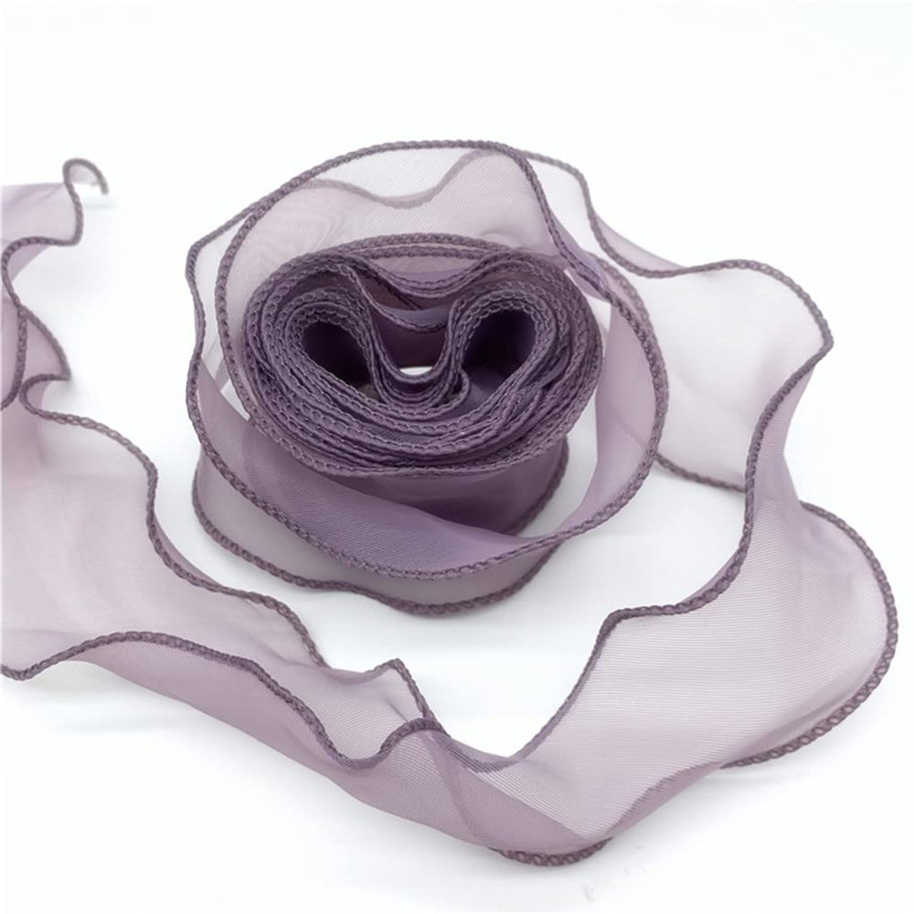 50 Mm Wave Edge Organza Ribbon Bow Lace Ribbons for Hair Ornament Gift Wrapping Sewing Clothing Decoration