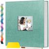 Popotop Photo Album Self Adhesive with Picture Display Window,40 Pages DIY Scrapbooking Supplies Kit for 4x6 8x10 Picture,Linen Cover Memory Book for Baby Wedding, with Scraper and Metallic Pen view 1