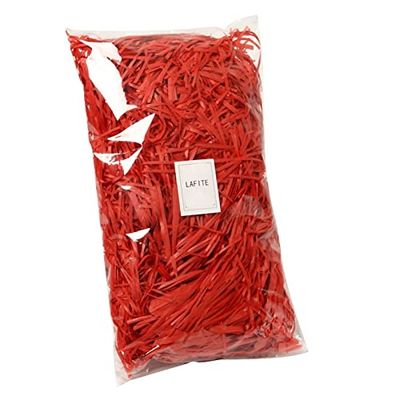 Shredded Crinkle Paper Raffia Filler DIY Wedding Party Gift Box Candy Material Packaging Filler 100g (Color : 17 Red Raffia Paper, Size : 100g)