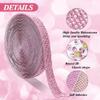 JODEILIY Self Adhesive Pink Crystal Rhinestone Ribbon Strips,6 Rows of 6 Yards Diamond Ribbon Bling Rhinestone Sticker with 2 mm Rhinestone for Crafts,Wedding,Christmas Party(Pink) view 2