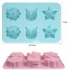 Sakolla 6-Cavity Flower Soap Molds Silicone, 2 Pack Tulip Different Flower Shapes Silicone Molds for Soap, Lotion Bar, Bath Bombs, Chocolate, Candy Baking Molds Jelly, Ice Cube Tray view 2