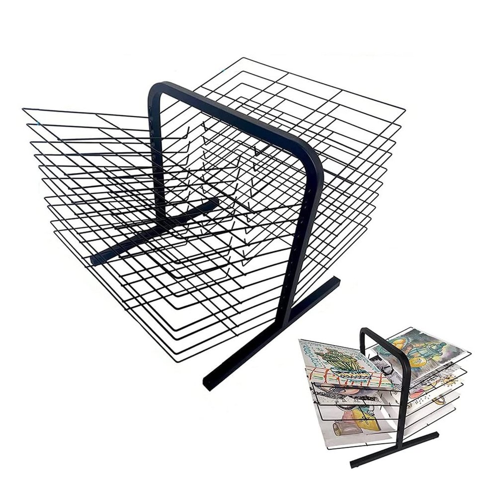 THEGA Art Drying Rack for Classroom - Sided Wire Drying Shelf, Mobile Art Drying Rack, Classroom Studio Home Painting Drying Rack, Double Sided Art Rack Storage Organizer On Wheels (Size : 50- Layer)