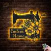 Luxury Personalized Metal Sewing Wall Art with LED Lights, Perfect for Any Quilting Enthusiast or as a Mother's Day Gift view 1