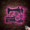 Luxury Personalized Metal Sewing Wall Art with LED Lights, Perfect for Any Quilting Enthusiast or as a Mother's Day Gift view 3