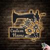 Luxury Personalized Metal Sewing Wall Art with LED Lights, Perfect for Any Quilting Enthusiast or as a Mother's Day Gift view 4