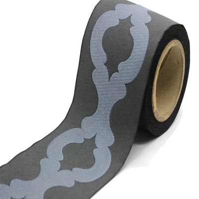 3.8 Yard Spool 3.93 inches Dark Grey Embroidered Drapery Trim Jacquard Ribbon for Your Drapes Curtains Drapery Banding Trim Tape V7 199