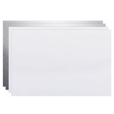 HARFINGTON 4pcs Sublimation Metal Blank Photo 6x8 Inch 0.4mm Thickness Waterproof Never Fade Aluminum Metal Business Cards Customize for Heat Transfer Printing Engraving, White