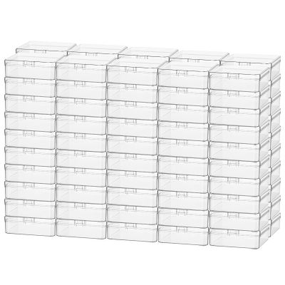 Goodma 100 Pieces Square Mini Clear Plastic Storage Box 2.16x2.16x0.79 in