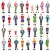 XIPEGPA People Figurines Mini Trains Architectural 1:25 Scale Painted Figures Plastic Small Dollhouse People Standing and Seat for Miniature Scenes view 1