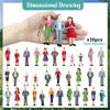 XIPEGPA People Figurines Mini Trains Architectural 1:25 Scale Painted Figures Plastic Small Dollhouse People Standing and Seat for Miniature Scenes view 2