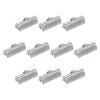 uxcell 60Pcs Ribbon End Crimp Clamps, 20mm Smooth Stainless Steel Pinch Cord End Clasps for DIY Bracelet Making, Silver Tone view 1