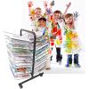 Metal Art Drying Rack - Artwork Storage Display Rack, Back-to-Back Double-Sided Mobile Art Drying Rack, Mobile Solid Metal Artwork Storage Display Rack, Drying Rack With Wheels Painting Crafts ( Size view 4
