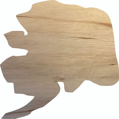 Alaska Wooden State 10" Cutout, Unfinished Real Wood State Shape, Craft
