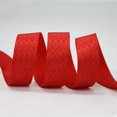 HZLXF1 100Yards/roll Rhombus Ribbon Fancy Ribbons for DIY Handmade Gift Webbing Decoration (Color : Red 250, Size : 16mm)