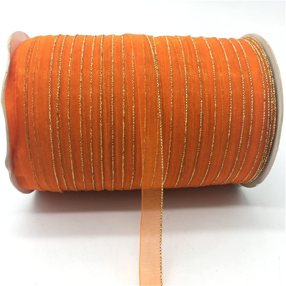 10 Yards/Lot 3/8 Inch 10 Mm Glittering Edge Organza Ribbon Bow Hair Party Christmas Decoration DIY Lace Crafts