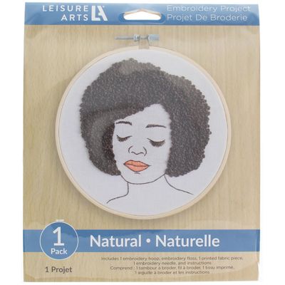 LEISURE ARTS Embroidery Kit 6" Natural - Embroidery Kit for Beginners and Adults, Cross Stitch Kits with Patterns, DIY Starter Set for Seasonal Craft Projects