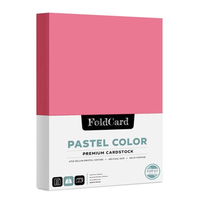 Cherry Pastel Color Cardstock Paper Great for Arts & Crafts, Scrapbooking, Flyers, Posters | Medium Weight 67lb Vellum Bristol (147gsm) Cover Card Stock | 8.5 x 11 | 50 Sheets