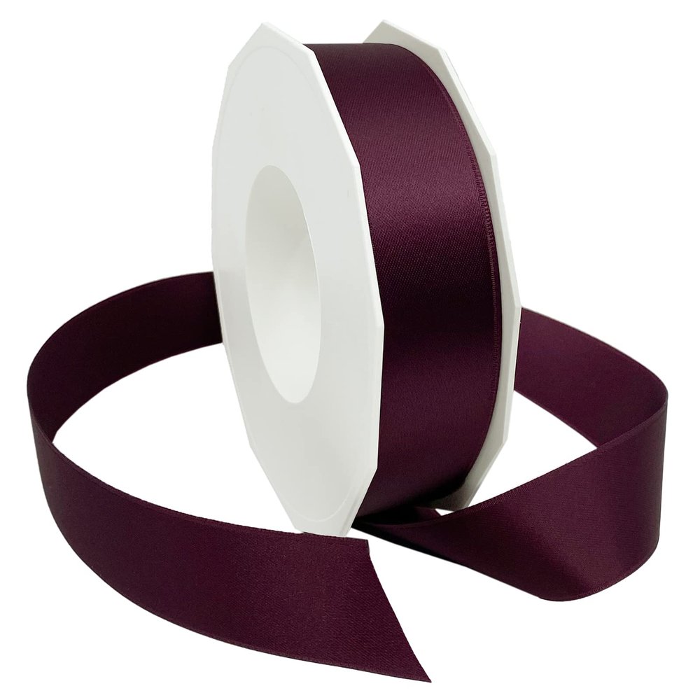 Morex Ribbon DF Swiss Satin Ribbon 1 inch x 27 Yards, Sangria, 03525/25-388