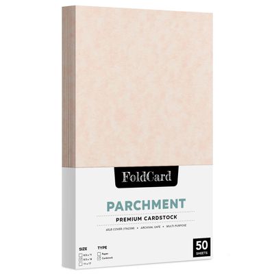 Salmon Imitation Stationery Parchment Cardstock Great for Certificates, Menus and Wedding Invitations | Medium Weight 65lb Cover (176gsm) | 8.5" x 14" | 50 Sheets per Pack