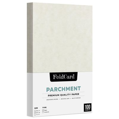 Natural (French Paper) Stationery Imitation Parchment Paper Great for Posters, Bulletins, Certificates, Menus and Invitations | 24lb Bond, 60lb Text, 90gsm | 8.5" x 14" | 100 Sheets per Pack