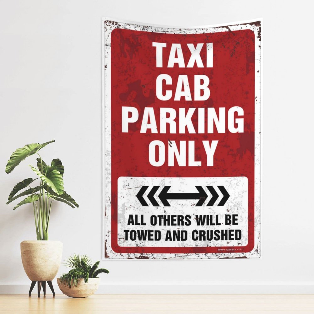 gaeruite Stuff For Your Room Taxi Cab Parking Only Tapestry Bar Accessories For Man Cave Tapestries (Size : 100X150CM)