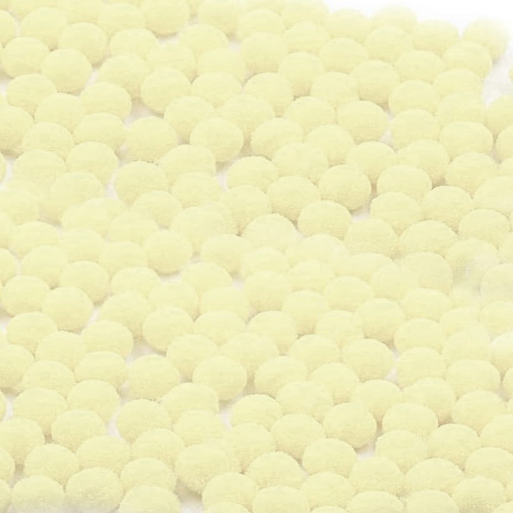 1000 Pieces 1 Inch Craft Pom Poms, Christmas Fuzzy Pompom Puff Balls, Small Pom Pom Balls for DIY Arts, Crafts Projects, Christmas Home Decorations (C28-Light Yellow)