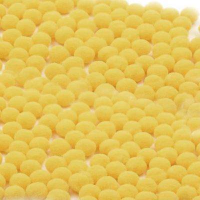 1000 Pieces 1 Inch Craft Pom Poms, Christmas Fuzzy Pompom Puff Balls, Small Pom Pom Balls for DIY Arts, Crafts Projects, Christmas Home Decorations (C54-Dark Yellow)