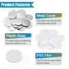 MECCANIXITY Blank Pin Back Button Parts, 58mm 2.25 Inch, 200 Set Sewing Buttons Round Metal Cover Plastic Button Back Clear Film for Button Maker Machine view 3