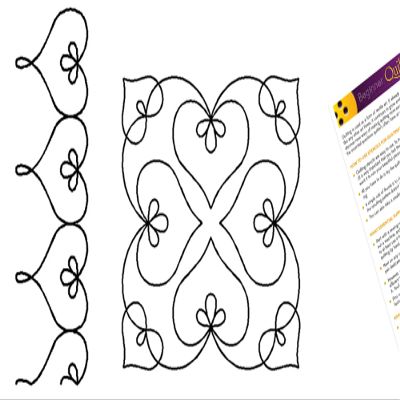 Quilting Stencils for Machine and Hand Quilting - 2 Quilting Stencils for Block, Border Patterns - Bleeding Heart, Bleeding Heart Medallion Plastic Quilt Stencil Set with Guide