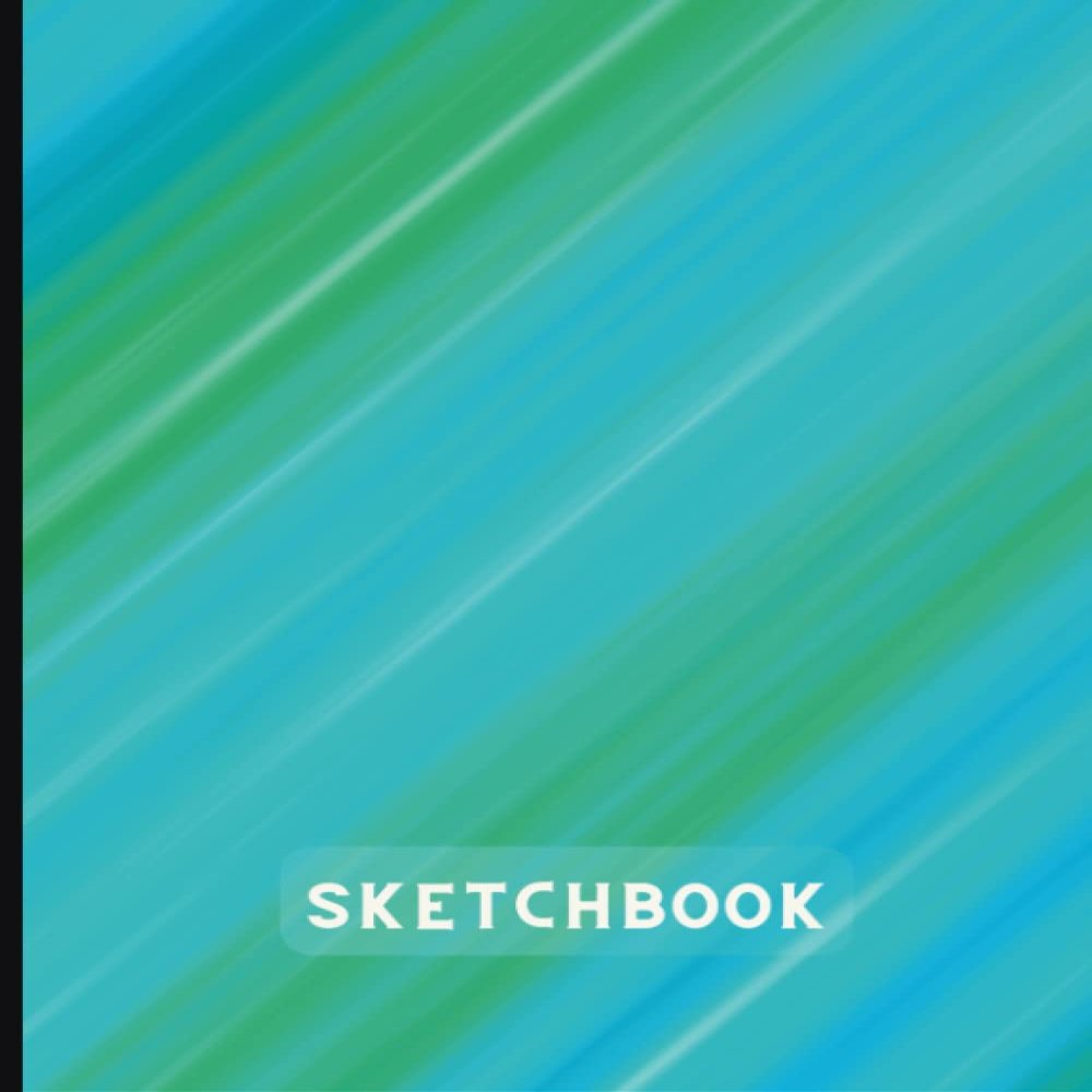 Abstract Turquoise Sketchbook, 110 Bank Pages, Sketchbook for Drawing, Doodling and Skteching, Gift Ideas For Family
