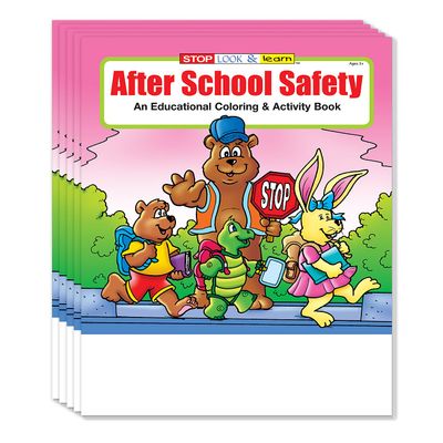 ZOCO After School Safety Coloring & Activity Books (25 Bulk Pack, Without Crayons) Police Handout for Kids
