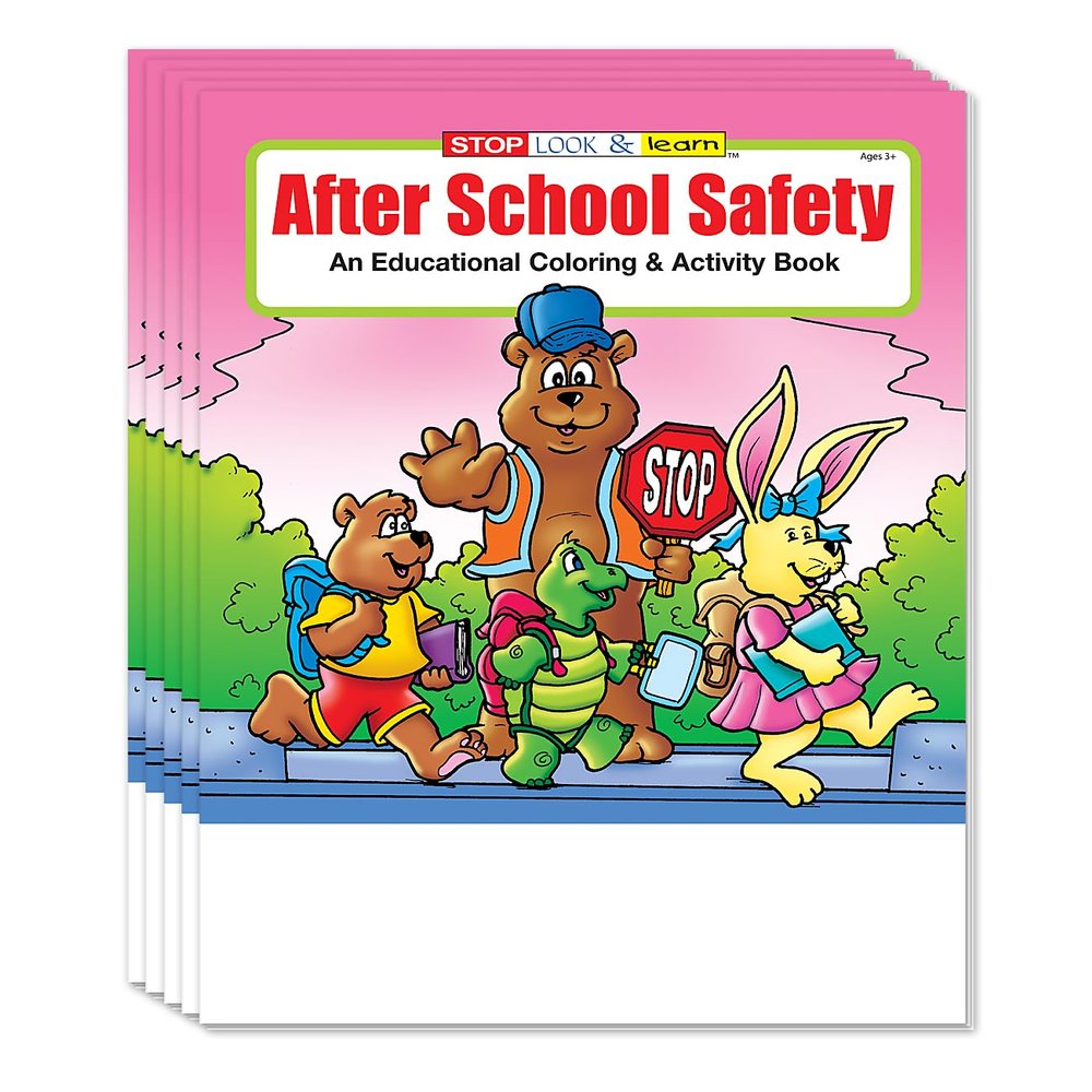 ZOCO After School Safety Coloring & Activity Books (25 Bulk Pack, Without Crayons) Police Handout for Kids