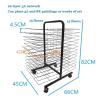 THEGA Art Drying Rack - Artwork Storage Display Rack, Back-to-Back Double-Sided Art Drying Rack, 26 Shelves Paint Drying Rack On Universal Wheels, Artwork Storage Display Rack view 2
